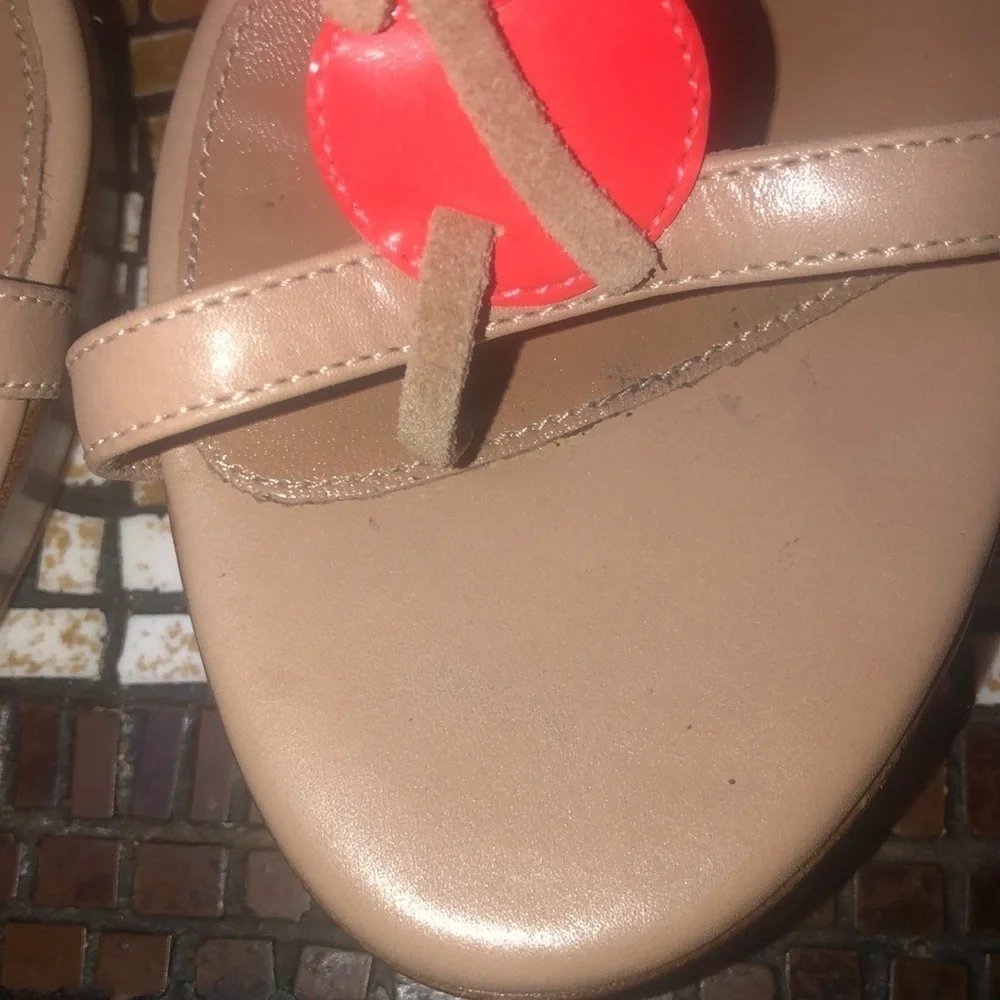 Sergio Rossi Coral Orange Frilled Leather Platform Open Toe Italian Sandals 37.5 - Picture 4 of 16